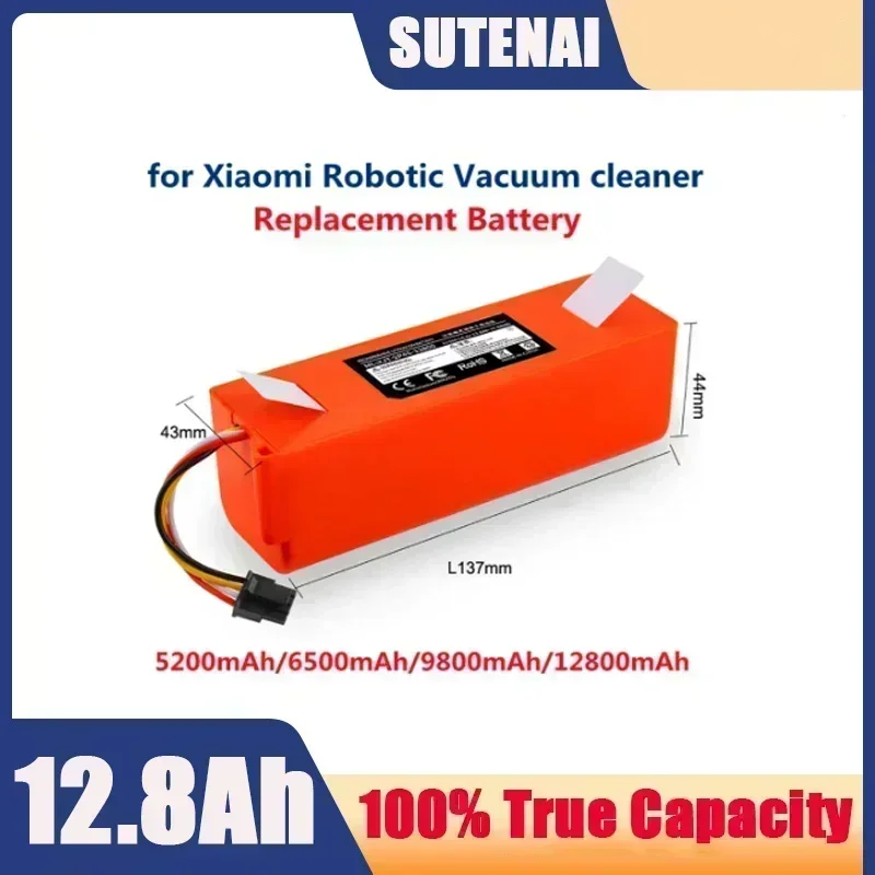 BRR-2P4S-5200S 14.4V 12800MAH Robotický vysávač Výmena batérie pre Xiaomi Roborock S55 S60 S65 S50 S51 S5 Max