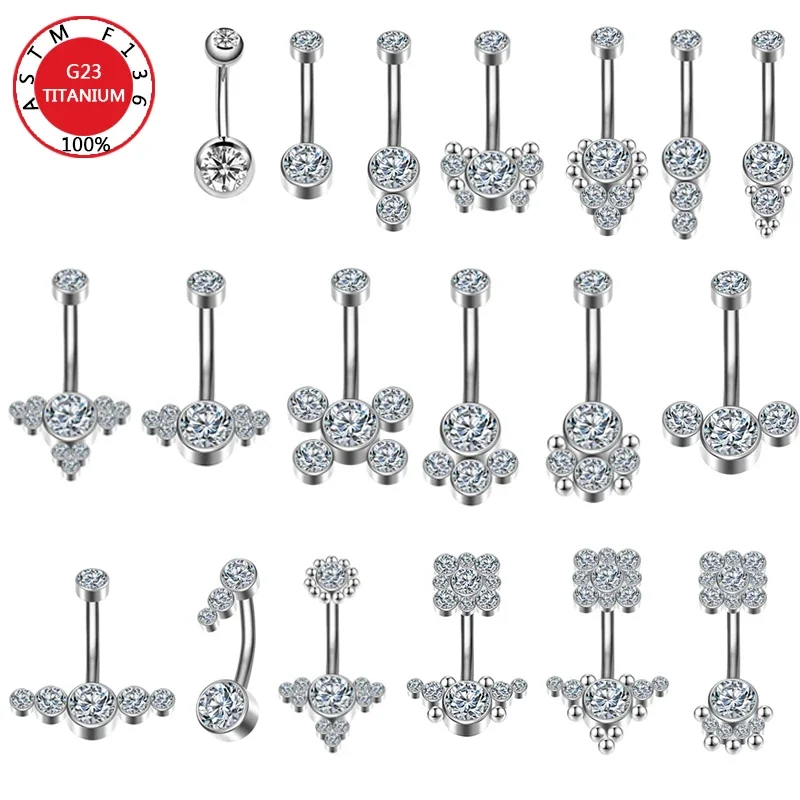 Brucho gombíky Piercing chrupavka membrána pupok pupok chirurgická oceľ Žena zirkón krištáľové telesné šperky Dámske príslušenstvo