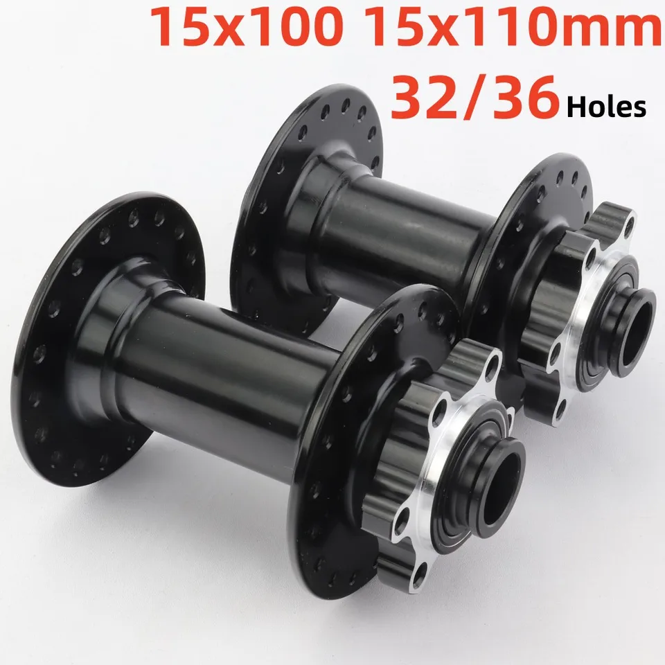 Brzdenie bicyklov s horskými bicyklami 15x100/110 mm MTB Mountain Bike Front Hub 32/36H Zvýšenie Thru Thru Hubs