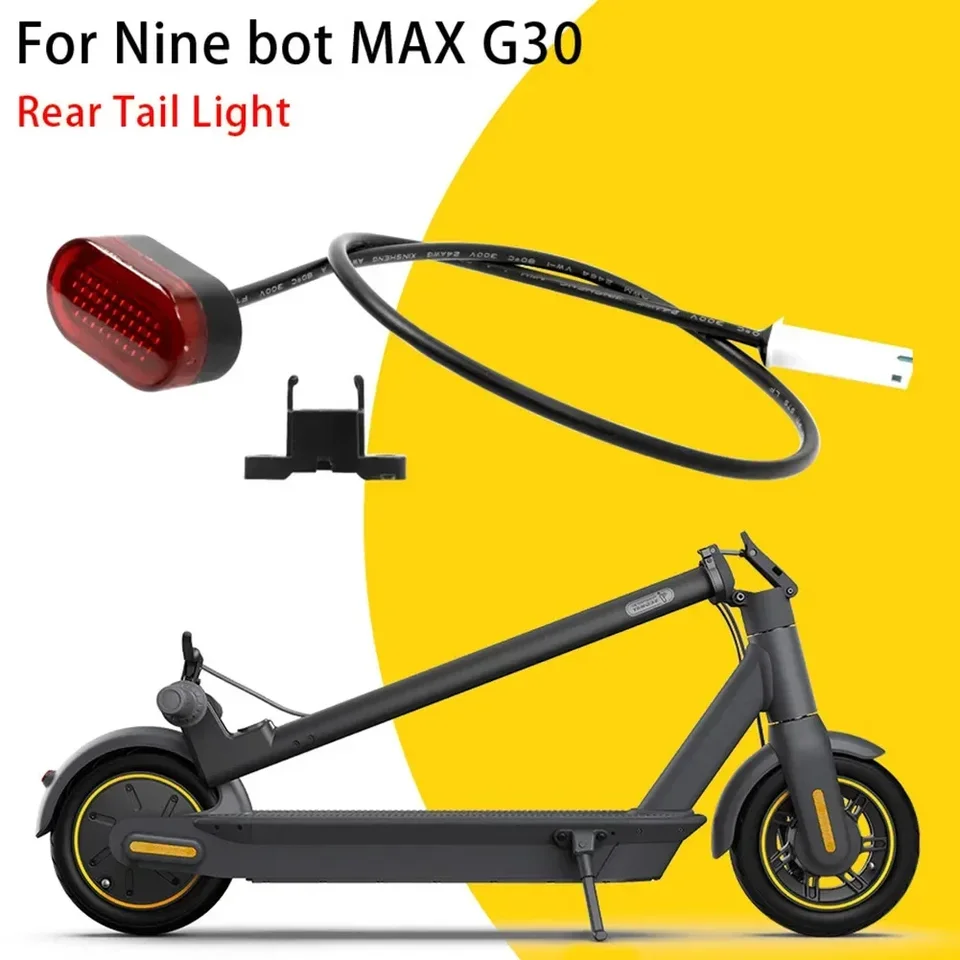 Brzdová brzdová lampa E-Bike Tail Light pre deväťbot-max G30 Electric Bike Secootter Stocklight Brzdenie Zadné svetlo s káblovou cyklistickou príslušenstvom