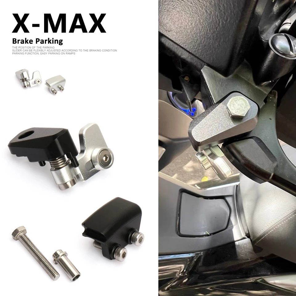 Brzdová páka na motocykli Brack Lock Black/Strieborná rampa Parkovací zámok súpravy brzdy pre Yamaha X-MAX300 XMAX300 X-Max XMAX 300 2023 2024