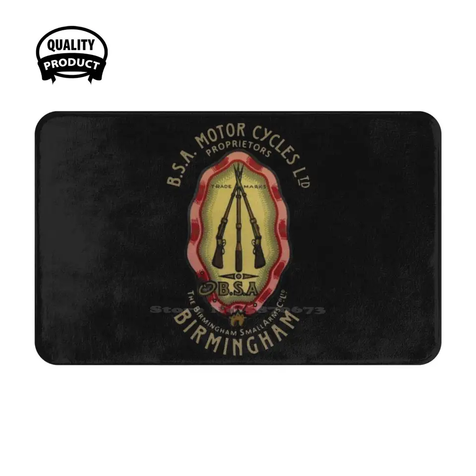 BSA Motocykle Classic Vintage Logo British Retro T - košeľa, mikina, nálepka, maska ​​Soft Cushion Domáce koberce Mat