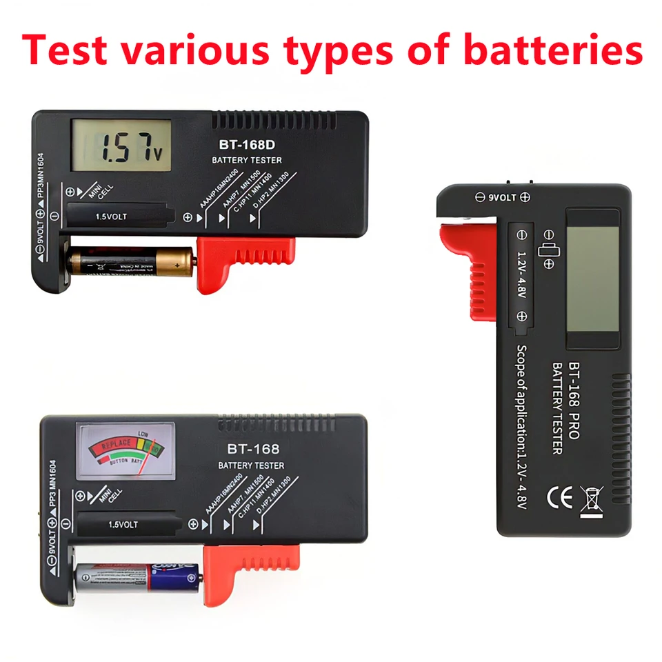 BT-168 Pro BT-168D BT-168 Digitálny tester batérie LCD displej CDN AA AAA 9V 1,5V BULT CELLA CALA CAPATLICKÁ KONTROLA DETEKTOR