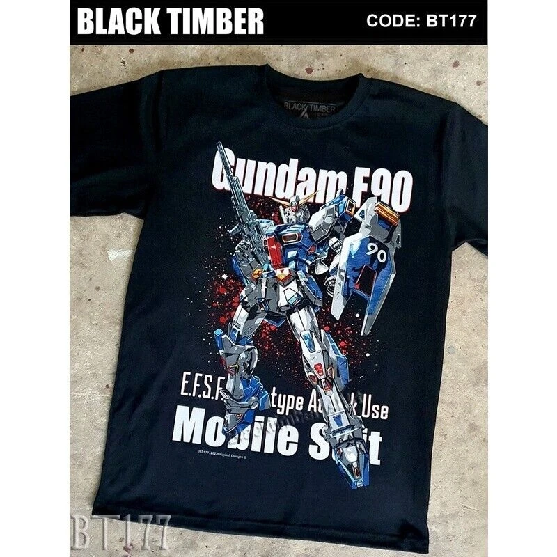 BT 177 GUNDAM F90 Mobilný oblek karikatúry Tričko Vintage cyklista Men Veľkosť košele l