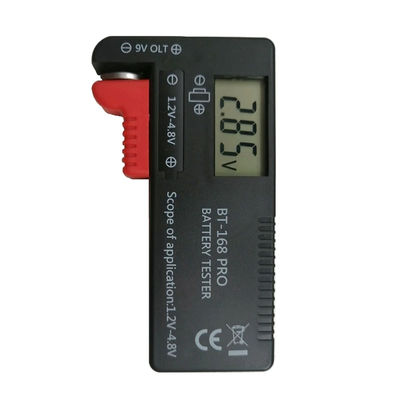 BT168 Pro Digital Battery Tester Volt Decker pre AAA AAA 9V tlačidlo Viacnásobné veľkosť testera batérie Tester Tools Tools Tools