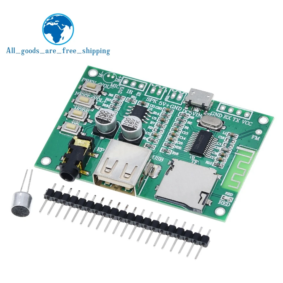 BT201 DUAL MODE 5.0 Bluetooth bezstratovo bezstratový modul zosilňovača Modul TF karta U Disk BLE SPP Serial Port Transparent Trans