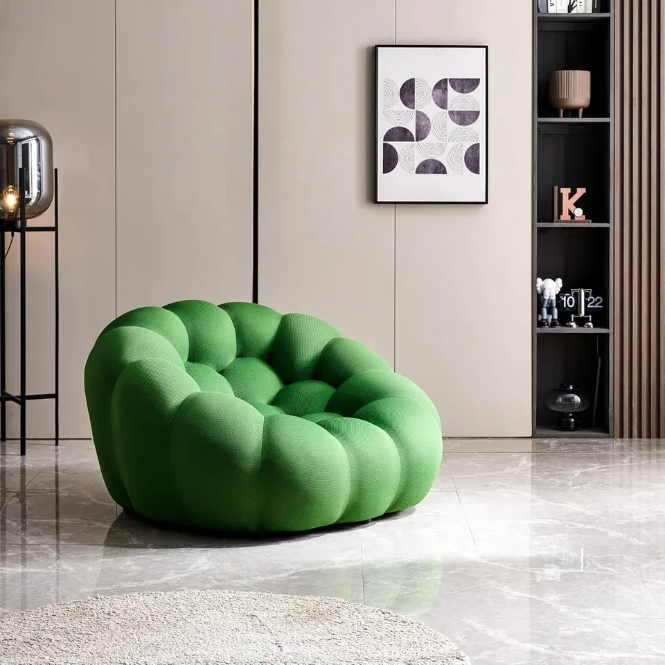 Bublina Single Sofa Stolička, lenivá podlahová podlahová kreslo, stolička Bean Bag s 3D plástovými bublinkami zakrivená pohovka Obývacia izba Nábytok