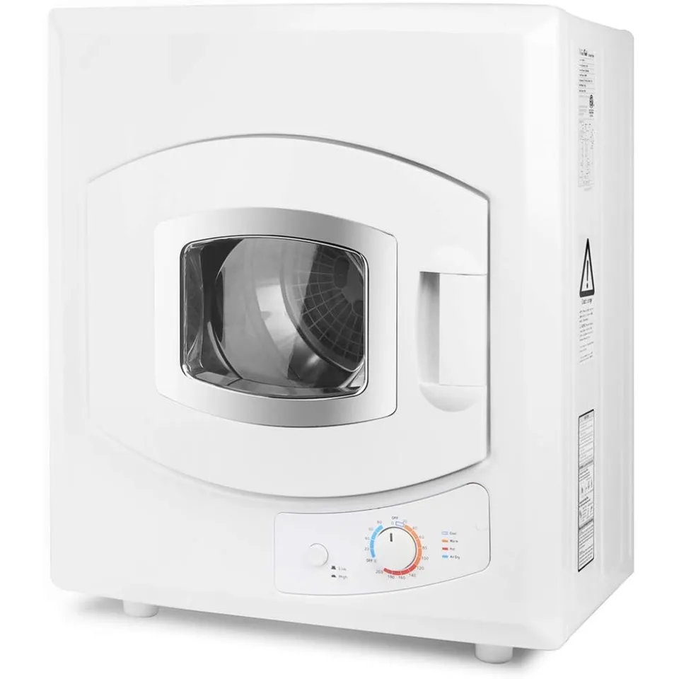 Bubnový sušič biely bez ovládača tepla automatické prenosné elektrické RV Apartment Clother Compact, kapacita 8,8 libier