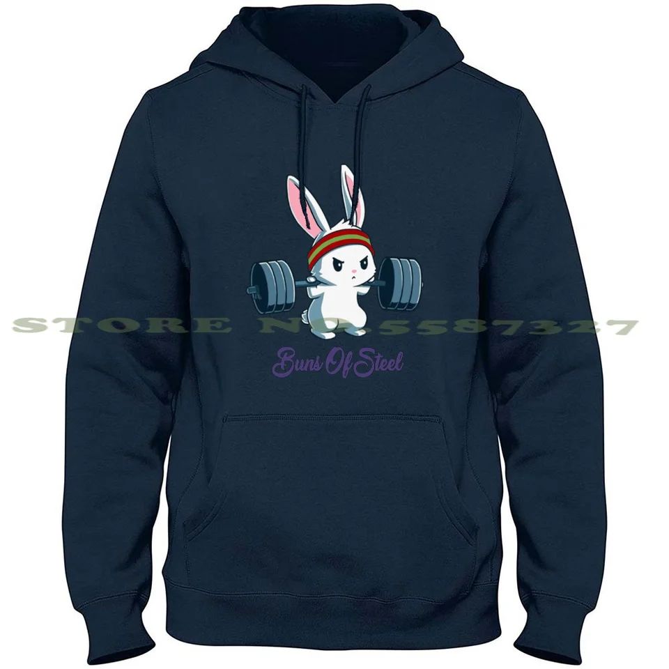 Buchty oceľovej fitness králikovej zajačikovej milenka telocvičňa Cvičenie 100% čisto bavlnená kapucňa tričko Bunny Lover Rabbit Workout kardio trendy