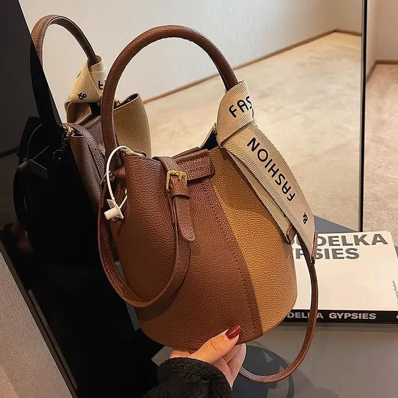 Bucket taška pre ženy módne kontrastné ženy krížové tašky všestranná kabelka pre ženy kabelka a kabelky Bolsos de Mujer