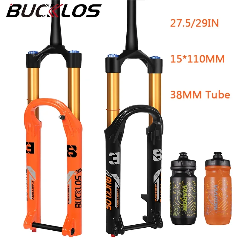 Bucklos 27,5 29inch Bicycle Fork Factory 38 mm 15*110 mm e-bicykel Vzduch Air Vzduch horských bicyklov Fit enduro