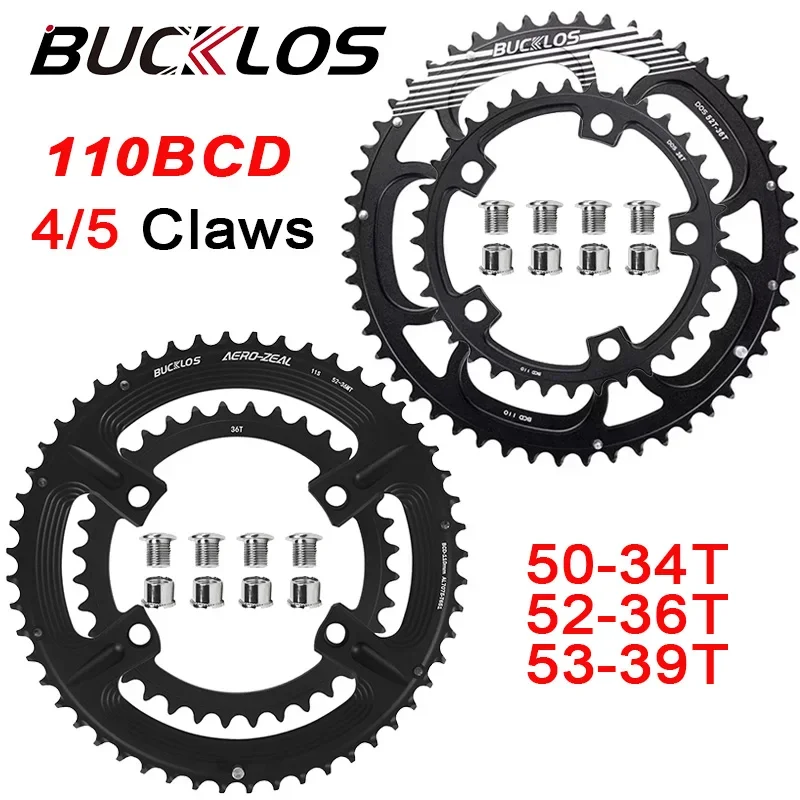 Bucklos Bicycle-Celese 110BCD Crown Crown úzky široký cestný bicykel dvojitého reťazca 50-34T 52-36T 53-39T 4/5 zubná doska pazúrov