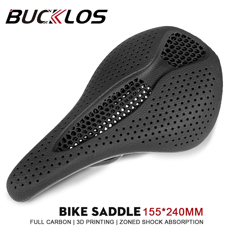 Bucklos Carbon Fiber Bicycle Saddle 155 mm bicykel 3D tlačené sedlo ultragiška Road Bike sedadlo vankúš na plné uhlí