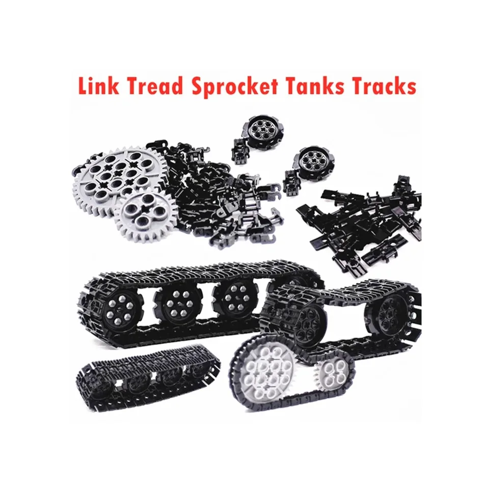 Budúce bloky MOC 3711 3873 88323 57518 High-Tech Tank Chain Track Link Zhromaždenie Hračky pre deti