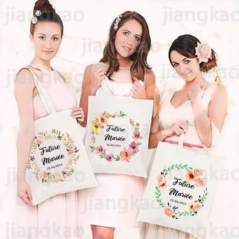 Budúce mariée personalizované vlastné dátumové tašky Bachelorette Party Ramer Bag Wedding Maid of Honor Can Cabel