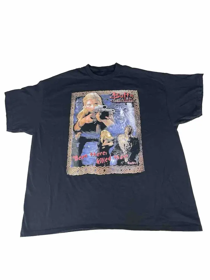 Buffy The Vampire Slayer Horror Show Tričko SZ XL 2001 WHE THE BLACK