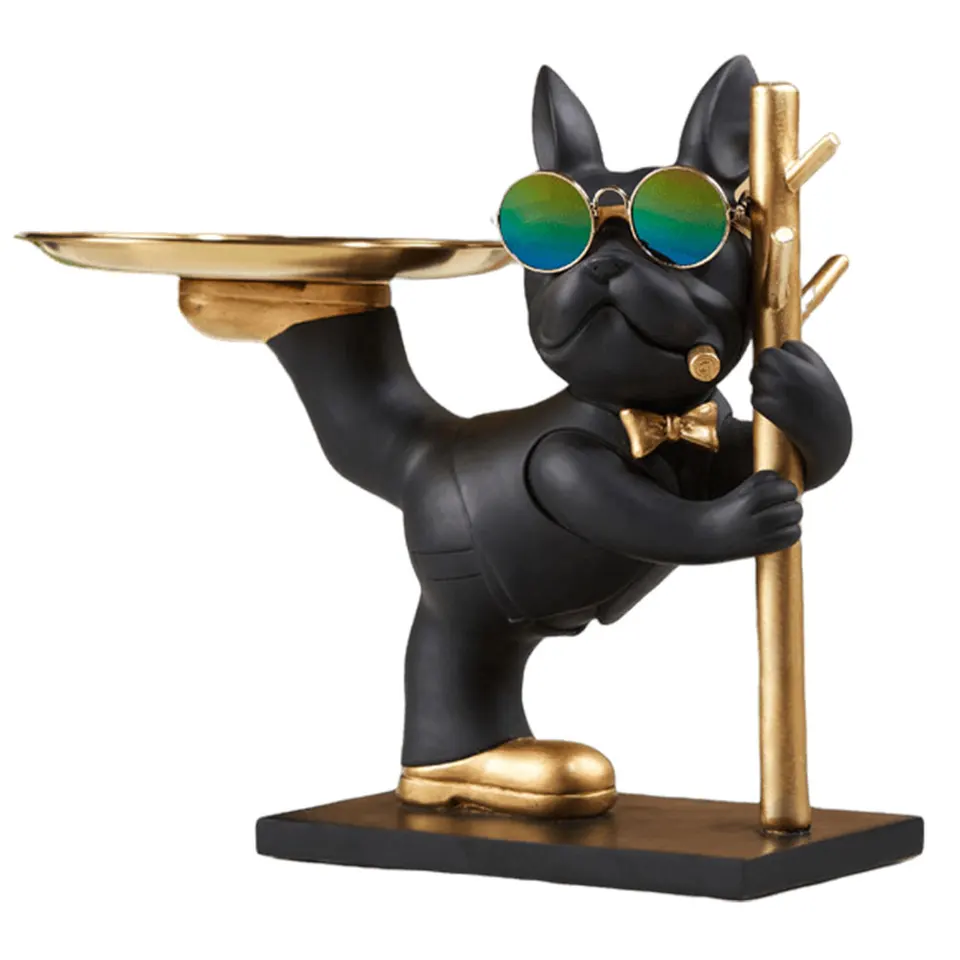 Bulldog Cool Socha s paletovou živicou Art Figurín Vstupné remeslá Candy Sundries Domáce zásoby pre kancelársku kaviarni