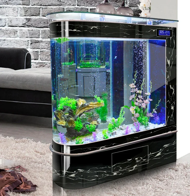 Bullet Fish Tank Aquarium Veľké rybie guľa Rozdelenie Ekologické sklo rybie tank Bar pult