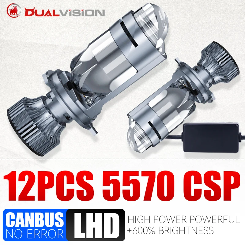 Bullvision H4 BI LED objektív Mini projektor šošovky 5570 CSP Chip Canbus Decoder STG High Low LEAM LHD LED H4 Auto svetlomet 12V 24V