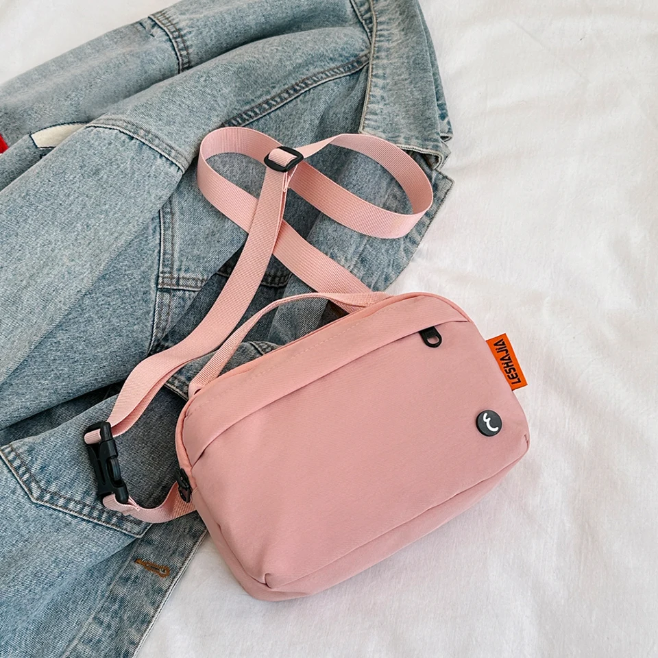 BUM BAG pre ženy Men Solid Fanny Pack nylon viacv. Vrecká s malými krížovými taška