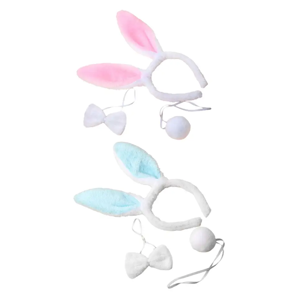Bunny kostým sada králičie uší čelenka králičieho chvosta hlavy hlavy hlavy pre rolu