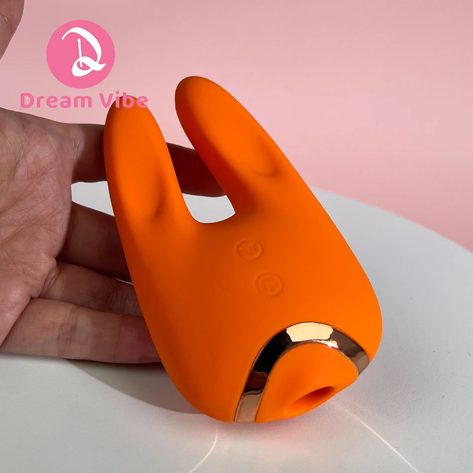 Bunny Love Vibrator Orange Passion 8 Poweful Vibrácie na oboch králičom uchu 5 sania potešenia sexu