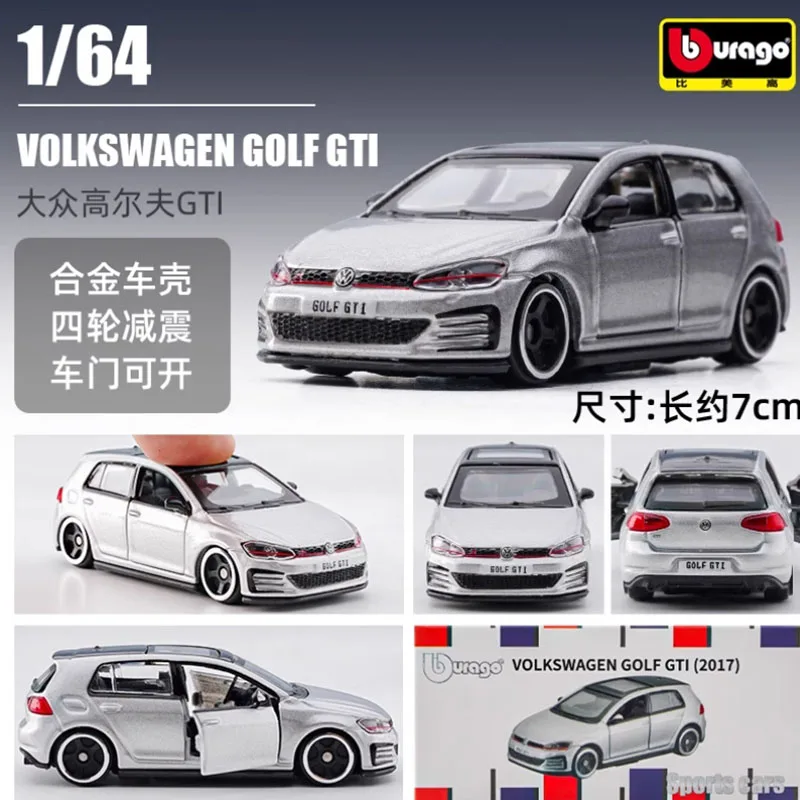 Burago 1/64 Scale VW Golf GT zliatiny simulácia automobilu Classics Classs