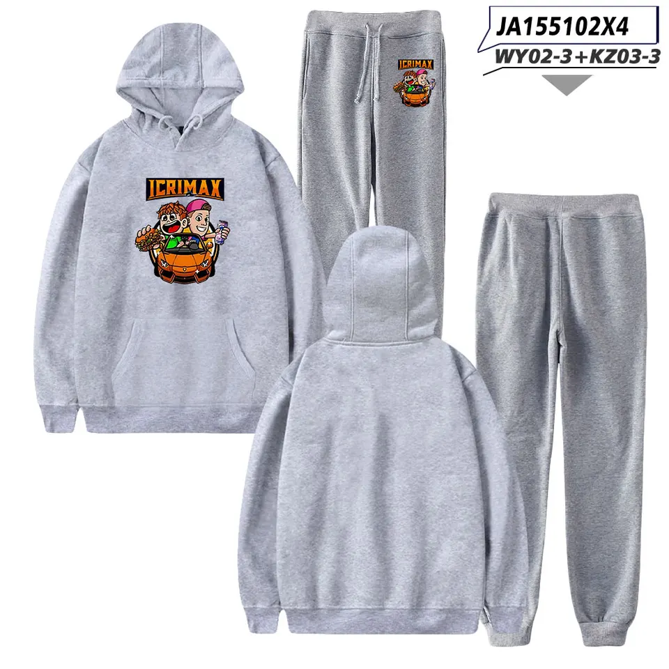 BurgerPommes Icrimax Hoodie Jogger Pants Dvojdielny oblek Men Dámske mikiny+tepláky súprav