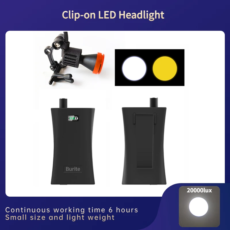 BURITE 3W Dental LED LED CLIP-ON SLIPLEBLIGHT OBSAHOVANIE ZÁKLADNÉHO ZÁKLADNÉHO ZÁKLADNÉHO ZÁKLADNÉHO ZÁKLADNÉHO LEBELU Pracovná doba 6 hodín Vyšetrovacia lampa (JC-06D)