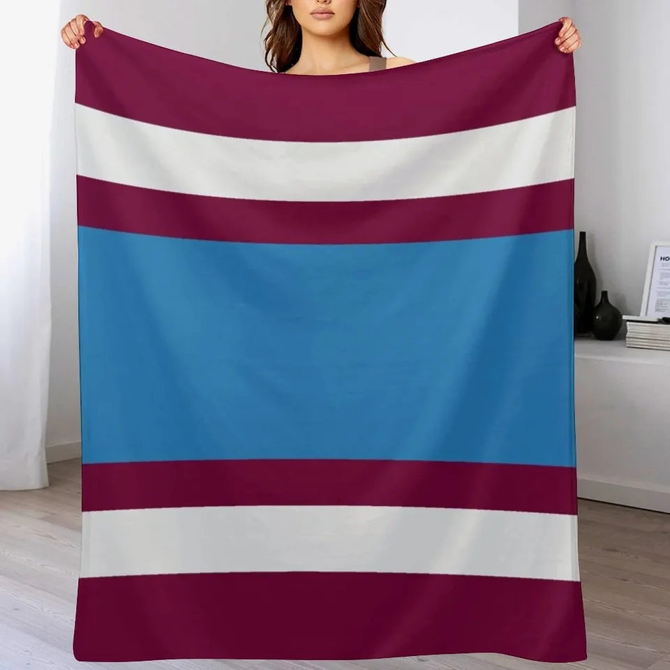 Burnley Varsity Retro Claret, modré a biele obruče hádzať prikrývky tenkých turistických prikrývok