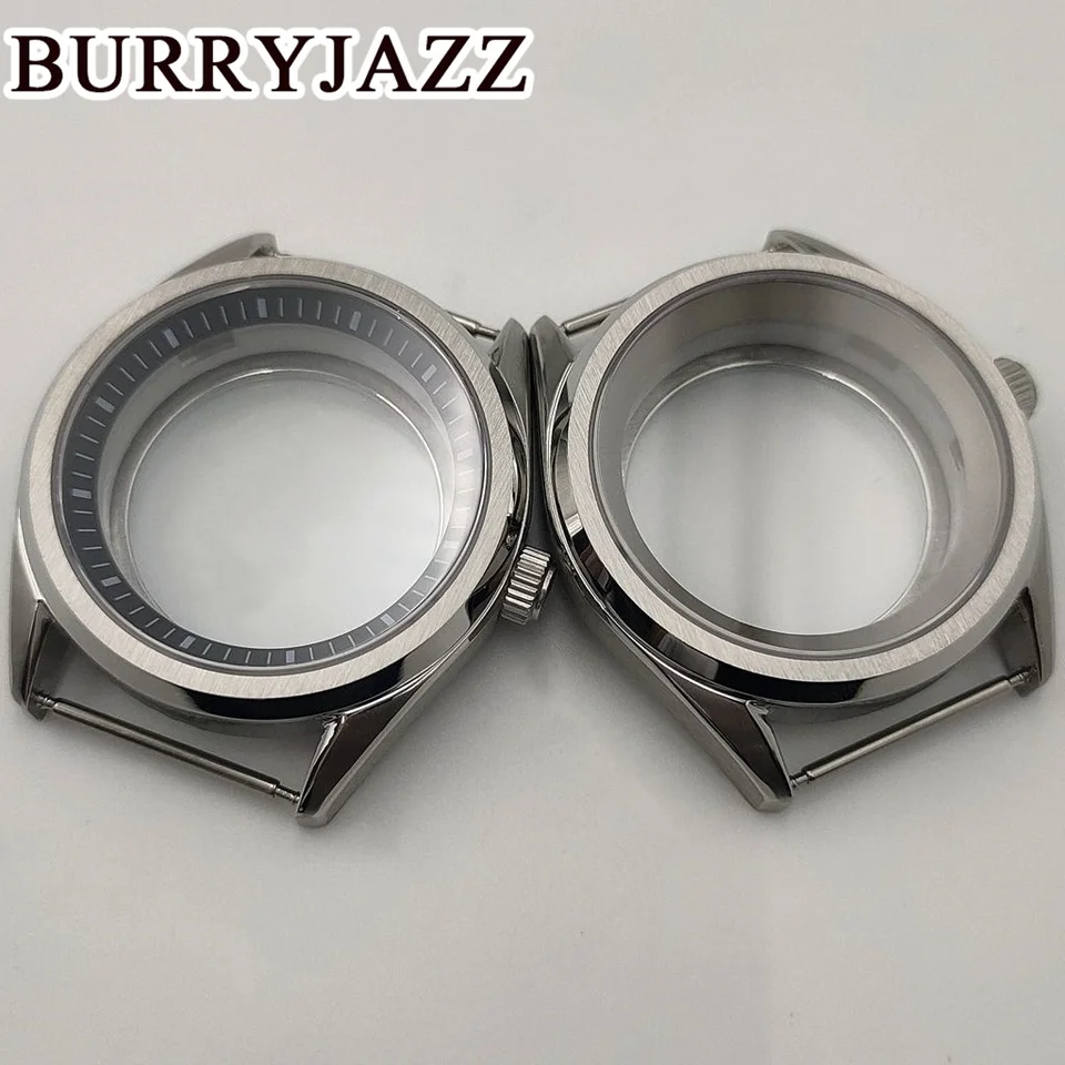 Burryjazz 40 mm NH34 NH35 NH36 NH38 NH39 NH70 NH72 Watch Case Strieborný nerezový čisto