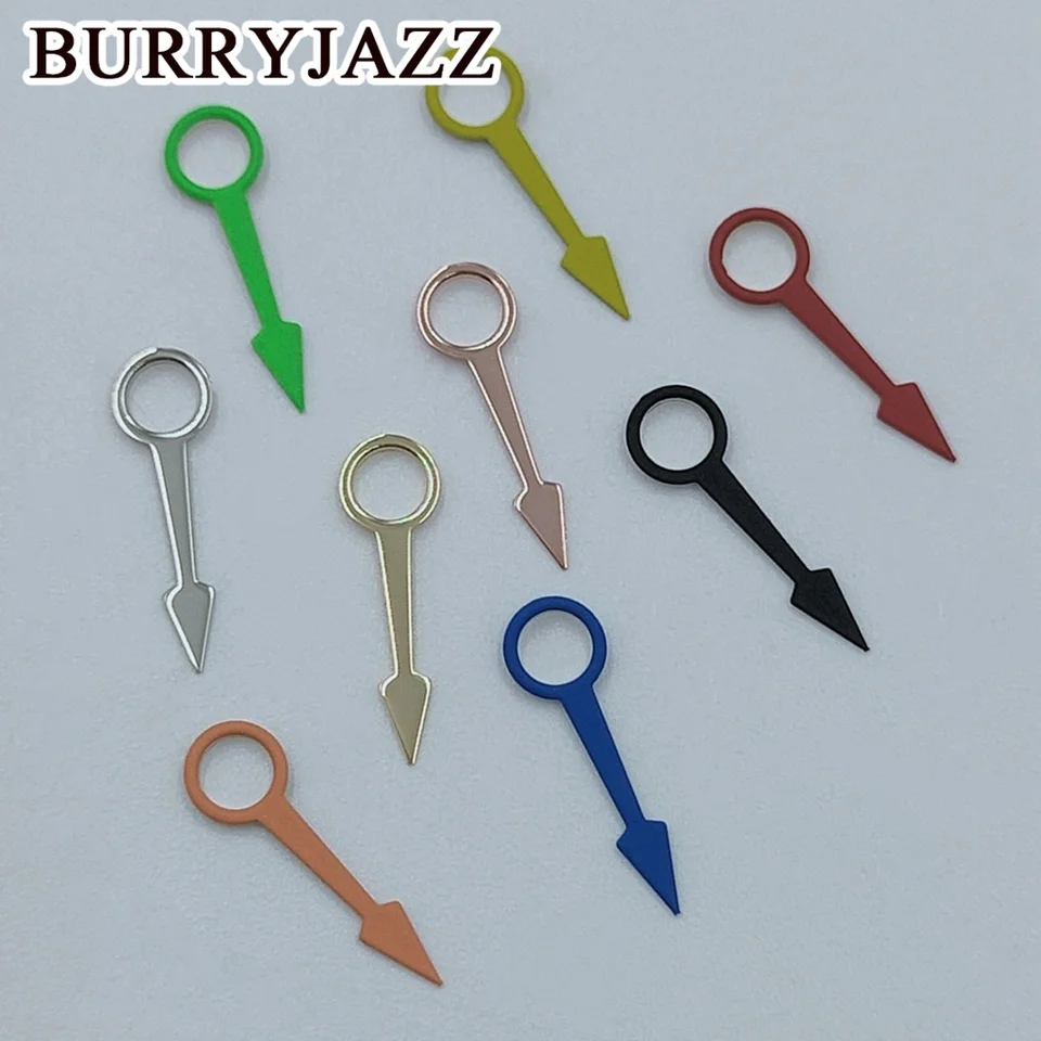 Burryjazz NH34 GMT Watch Ruky strieborné zlato Rose Gold Čierna červená žltá zelená modrá oranžová hodinky ruky