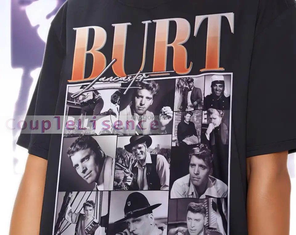 Burt Lancaster Vintage tričko Burt Lancaster Fan Tees Burt Lancaster pocta Retro Burt Lancaster Grafický retro 90. roky Burt Lancas