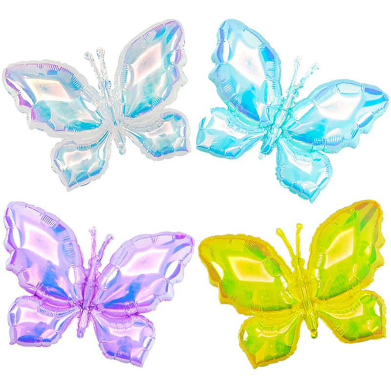 Butterfly narodeninový balón priehľadný farebný motýľ Balóny bábätká Hélium Balón narodeniny Decanations Globo