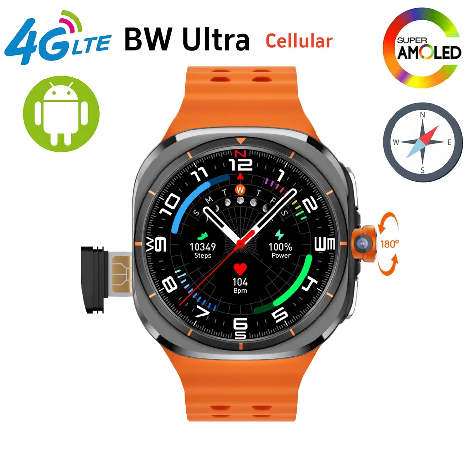 BW Ultra Smartwatch pre Samsung Galaxy Watch NFC Compass Men 1,6 -palcový displej 4G Android WiFi GPS Google Play 256 GB Smart Watch