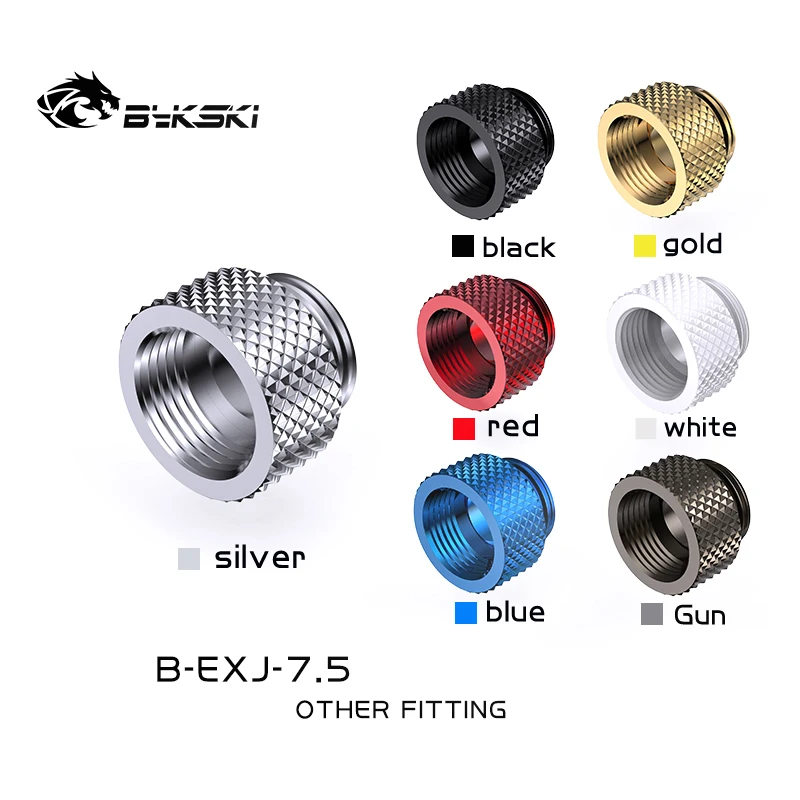 BYKSKI B-EXJ-7.5, 7,5 mm mužské a ženské prípravy, butikový diamantový vzor, ​​viacnásobné farby G1/4 Muž až ženské príslušenstvo