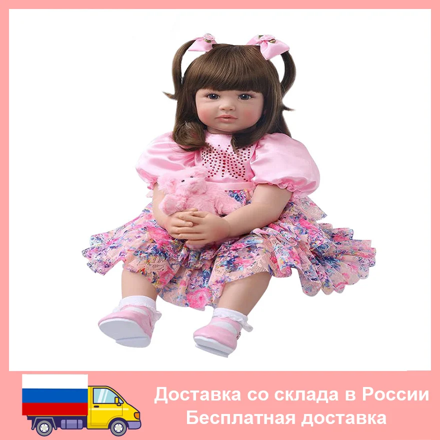 Bzdoll LiveLe 24inch Reborn Reborn batoľa bábika (mäkké silikónové končatiny, látkové telo) Alive 60 cm princezná dievčatko Brinquedos darček