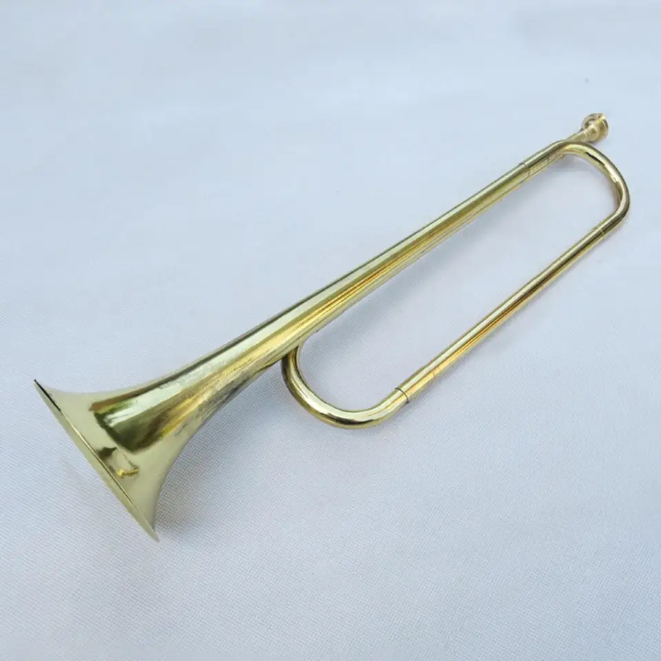 C plochá trúbka na kavalériu, skauting trúbka Bugle Golden trúbka pre začiatočnú javiskovú výkonnosť Cavalry Dospelé deti,