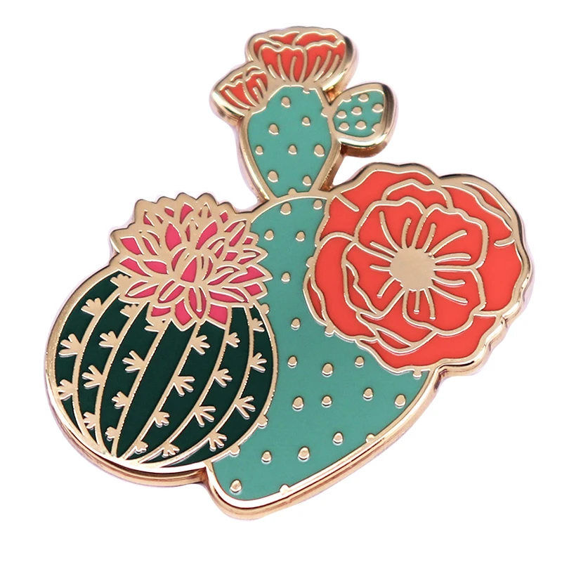 C5329 Cartoon Plant Cactus Smalt Pins Kov Krásne odznaky Brošňa Vintage brošníky pre ženy