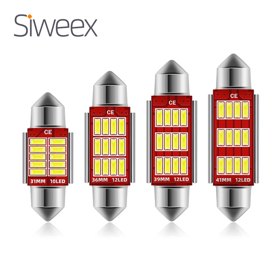 C5W 31mm 36 mm 39 mm 41 mm 12 SMD LED LED ŠPZ LIGHTLE LISTLE DOO DOME FESTOON TRUNK CARBLY Biele svetlá 12V DC