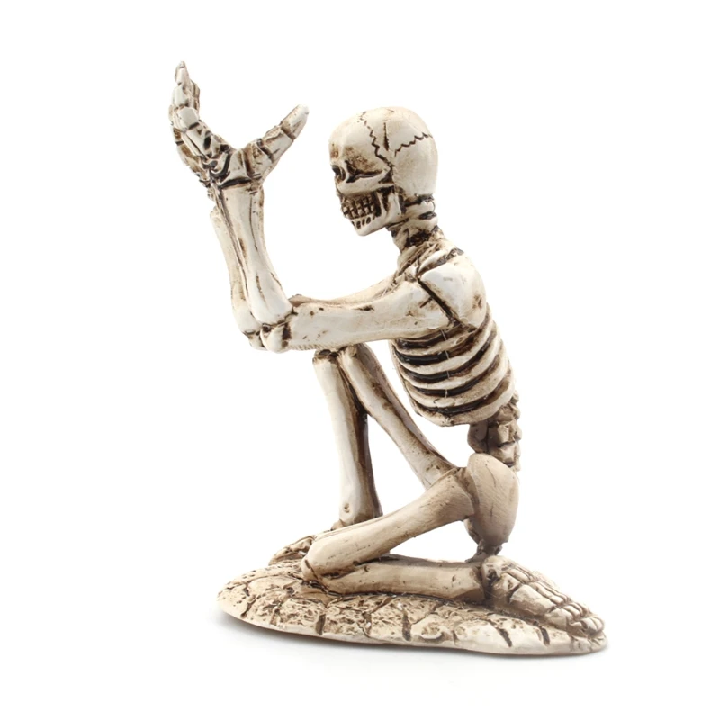 C90C Creative Resin Skeleton Pen Stojan lebky podobné držiak pre slúchadlá Multifunkčný držiak ceruzky Geat narodeniny darček