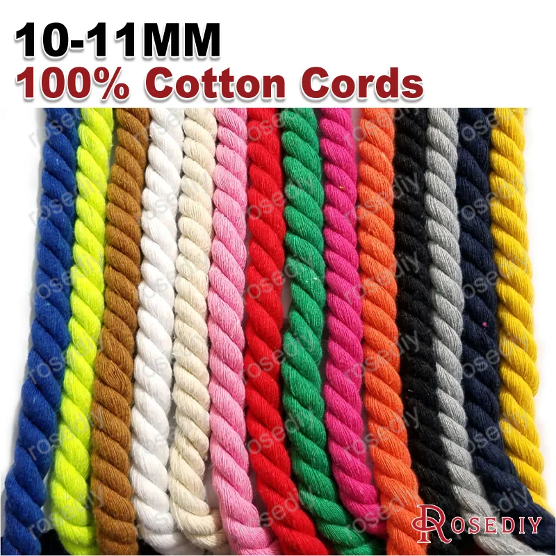 (CA1003_1M) 1 meter lano, kúpte viac ako 3 metre bez rezania, 8 mm 10 mm 20 mm farebné 100% bavlnené tri vlákna Twisted Cords
