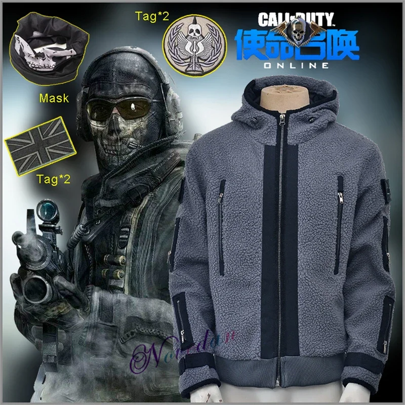 Call of Duty 6 Cosplay kostýmové bunda TF141 Tím Uniforma duchovných oblek oblečenia duchovia maska ​​kabáty pre mužov pre mužov