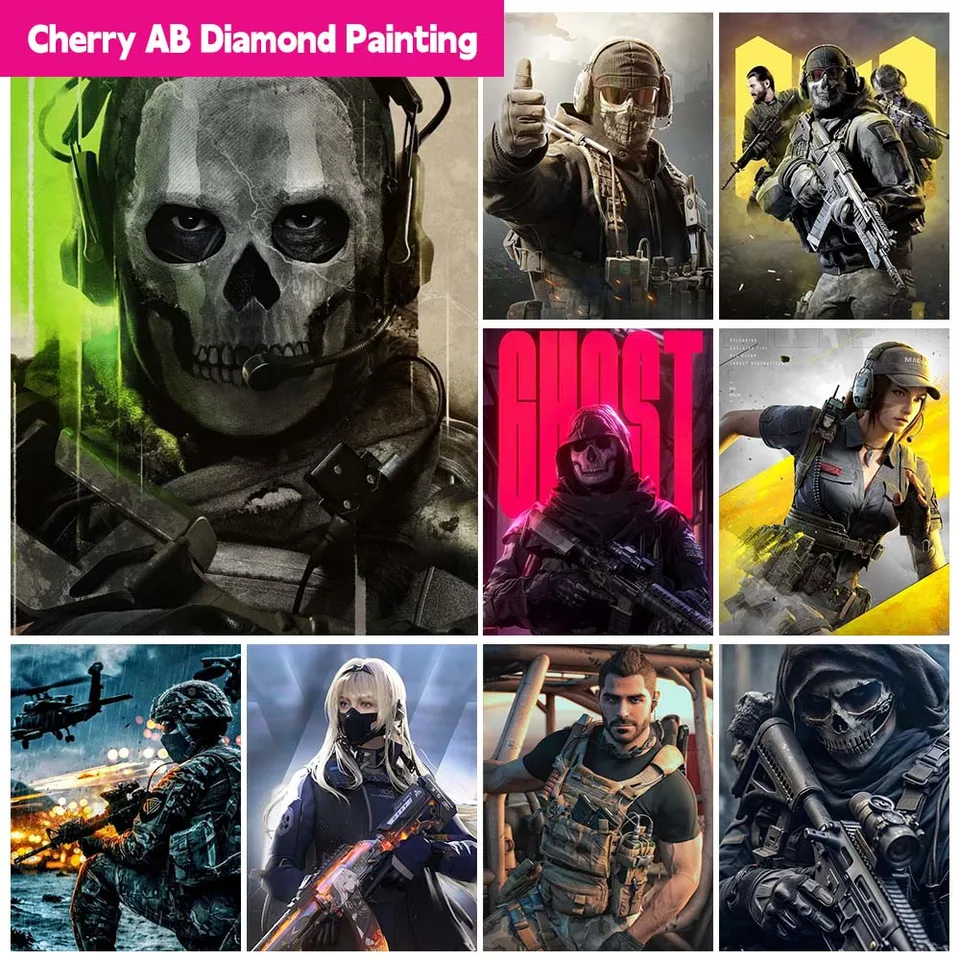 Call of Duty Ghos AB Diamond Painting Game Wall Art Obrázok