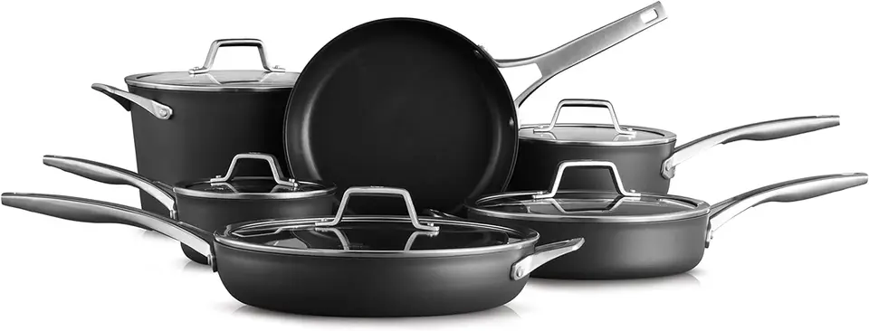 Calphalon Premier Hard-Anlooded Nonstick Code, 11-dielne hrnce a panvice, umývačka riadu a rúry, bezpečné,