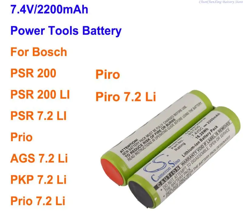 Cameron Sino 2200 mAh batéria BST200 pre Bosch PSR 200 Li, PSR 7,2 Li, Prio, AGS 7,2 Li, PKP 7.2 Li, Prio 7.2 Li, Piro, Piro 7.2 Li