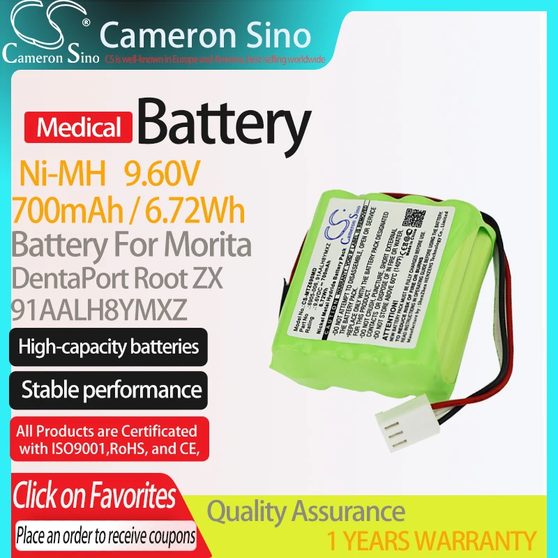 Cameronsino batéria pre Morita Dentaport Root ZX sa hodí do Morita 91AalH8ymxz Medical Explant Battery 700MAH/6,72Wh 9,60V Ni-MH