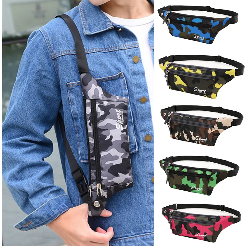 Camouflage Sport Apar Cestovanie Bum Bag Boys Dievčatá Detské deti Fanny Pack Balík na pečenie dovolenky Prázdniny Dámy Príležitostné vodotesné hrudné balenie