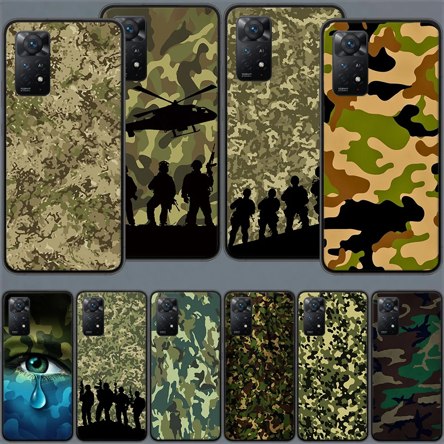 Camouflage Vojenský telefón pre Redmi Note 13 5G Plus CAPA 12 12C 10A 10C 10 9A 9C 9T 9 8a 8 K70 K60 PRO XIAOMI A2 LITE 7A 7