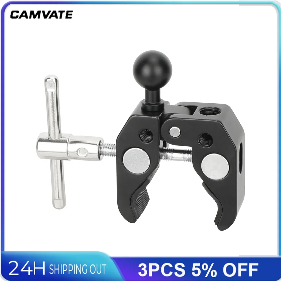 Camvate Camera Super Clamp Bike/Motorcycle Rundine Celp Mount s 17 mm loptičkou Magic Arm for Action Camera Držiak